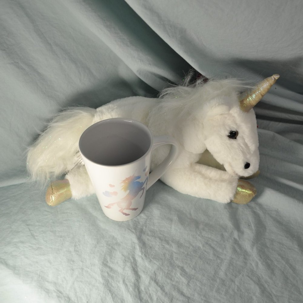 SALE* 14 oz mug pastel unicorn just for you & plush & bonus (w1398)